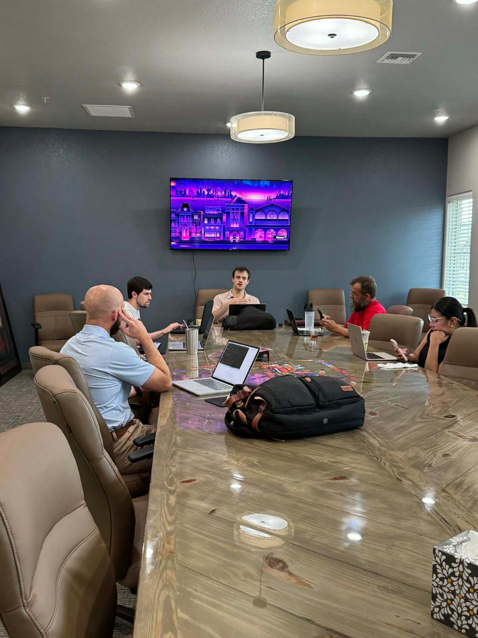 Business team participating in AI training