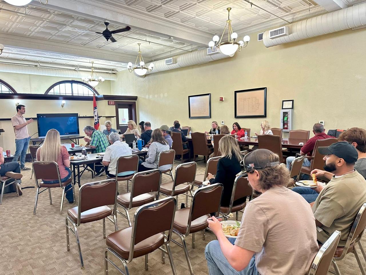 Attendees participating in a LevelUp Local AI workshop